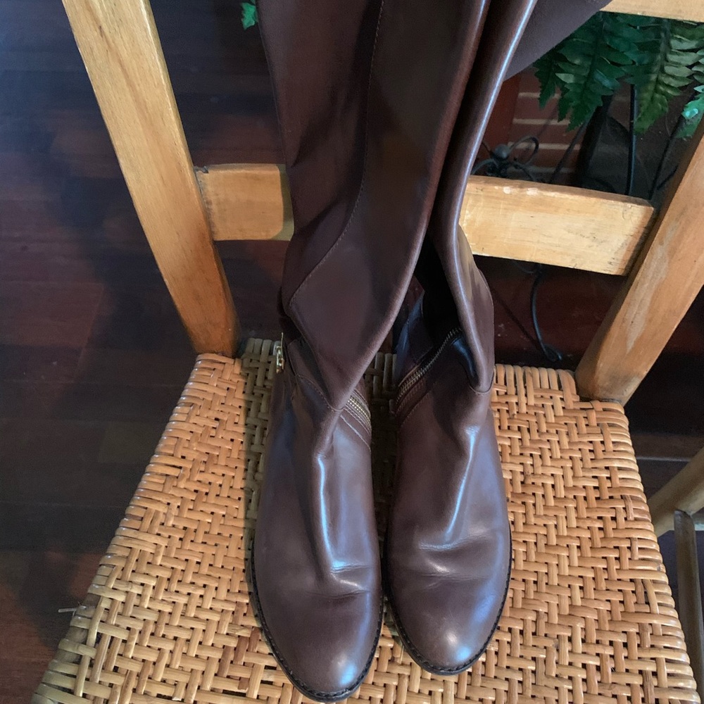Michael Kors women brown leather tall boots:8M